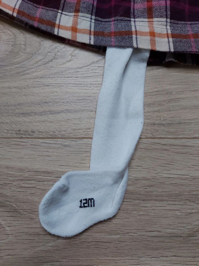 Ensemble robe écossaise + gilet assorti + collants - photo numéro 6