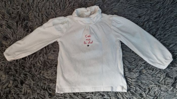 Pull blanc avec écriture 24mois