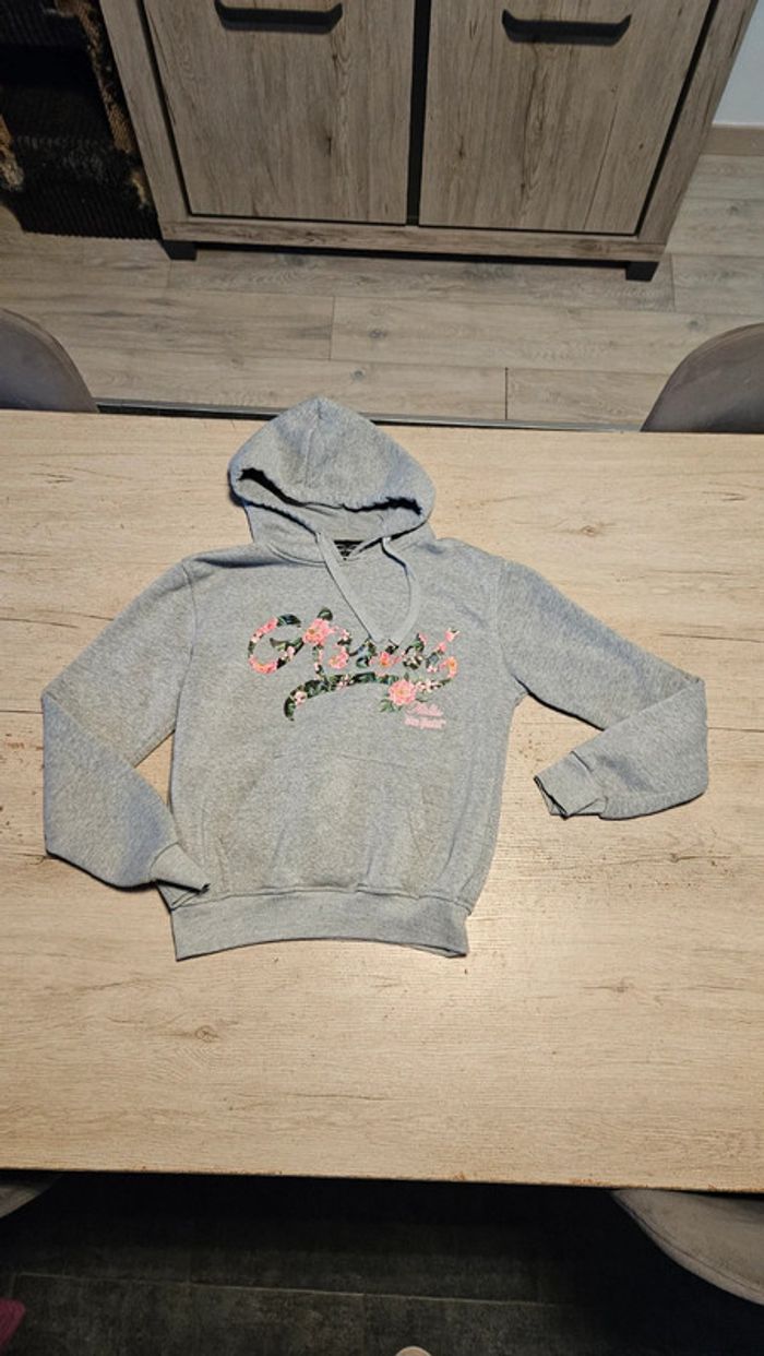 Sweat à capuche et manches longues gris clair avec dessin,Infinity, taille XS, nickel - photo numéro 2