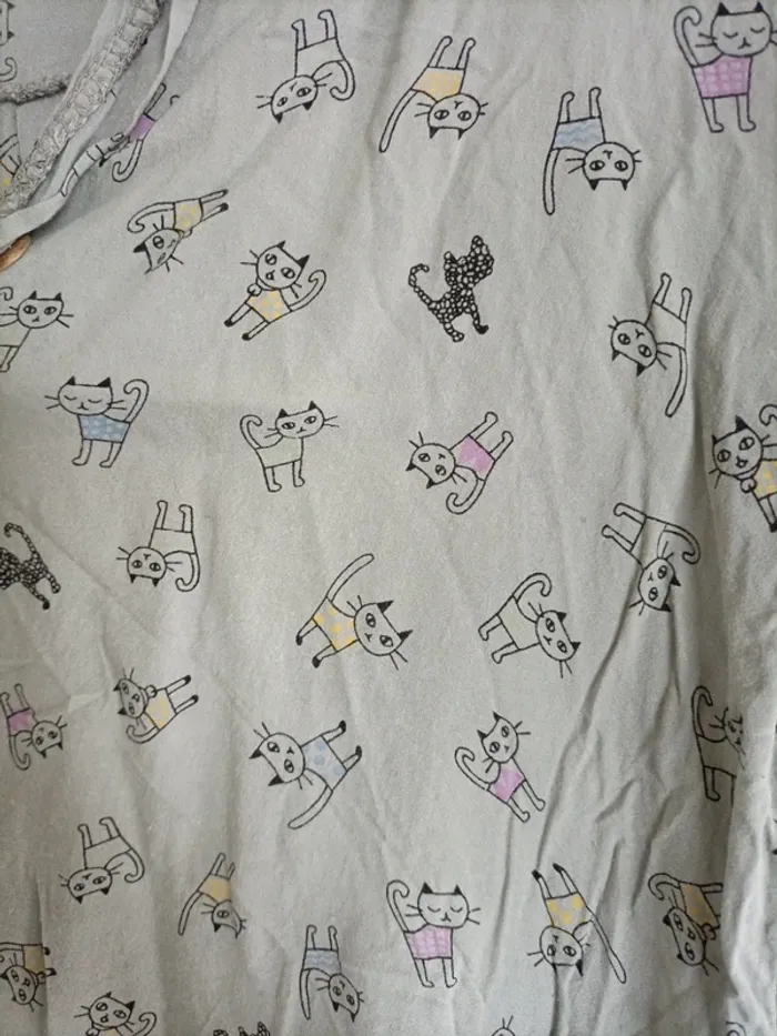 Chemise légère motif chats - photo numéro 2