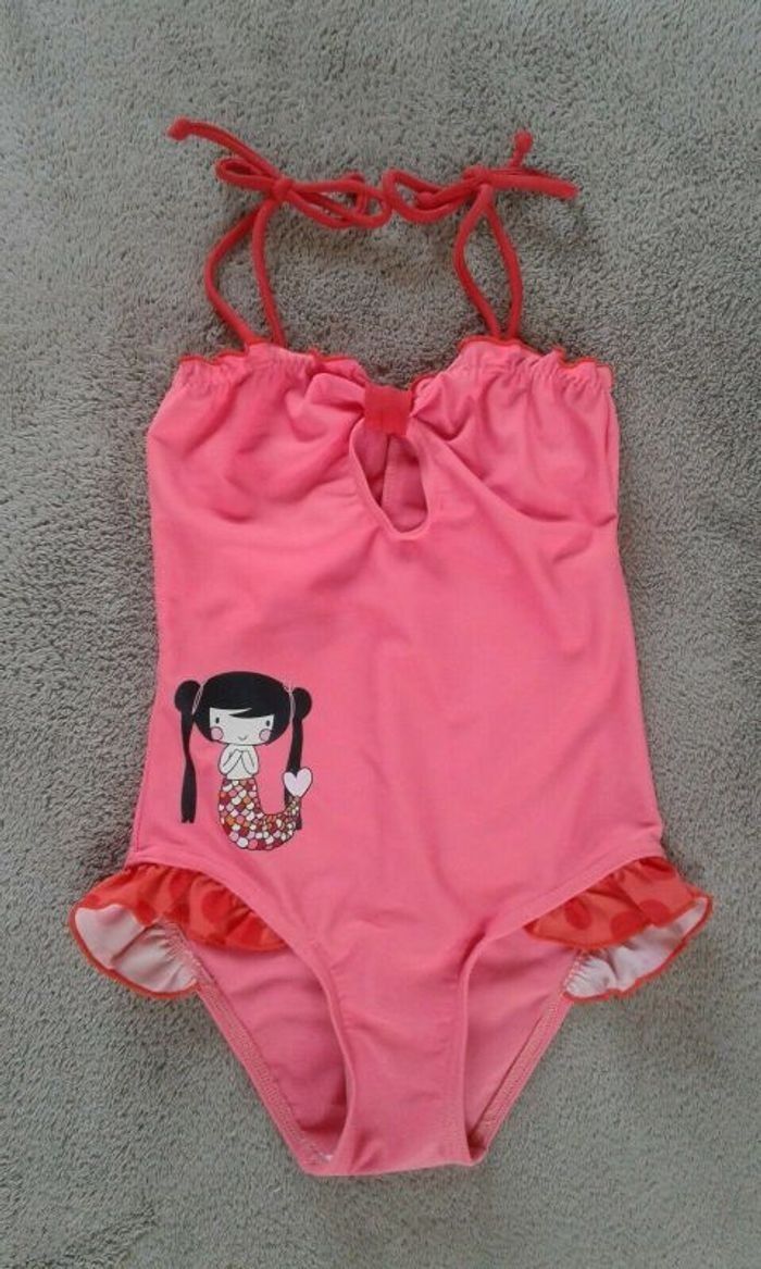 Maillot de bain fille saumon 1 pièce Zoė Mentalo 3 ans