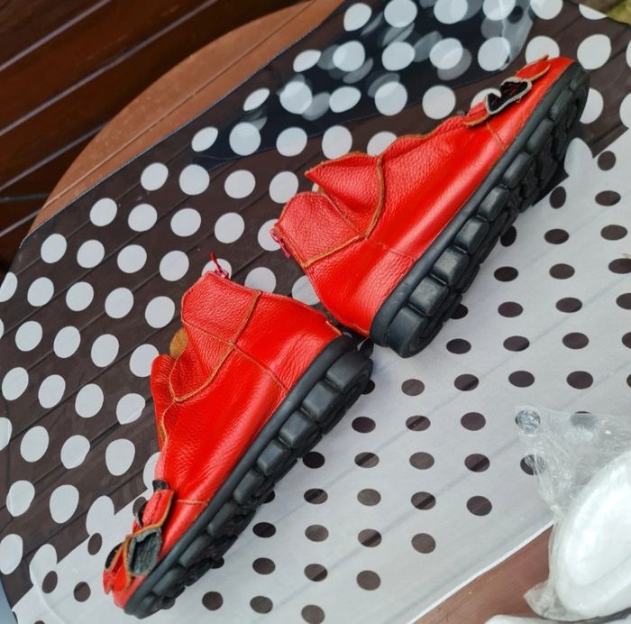 Bottine bohème cuir, pétales de fleurs 38 - photo numéro 2