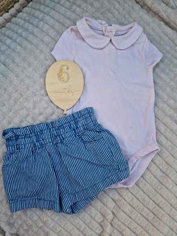 Ensemble body et short bébé fille Tape à l'œil