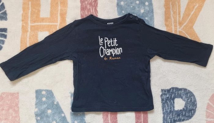 T-shirt ML 18 mois "le petit champion de maman"