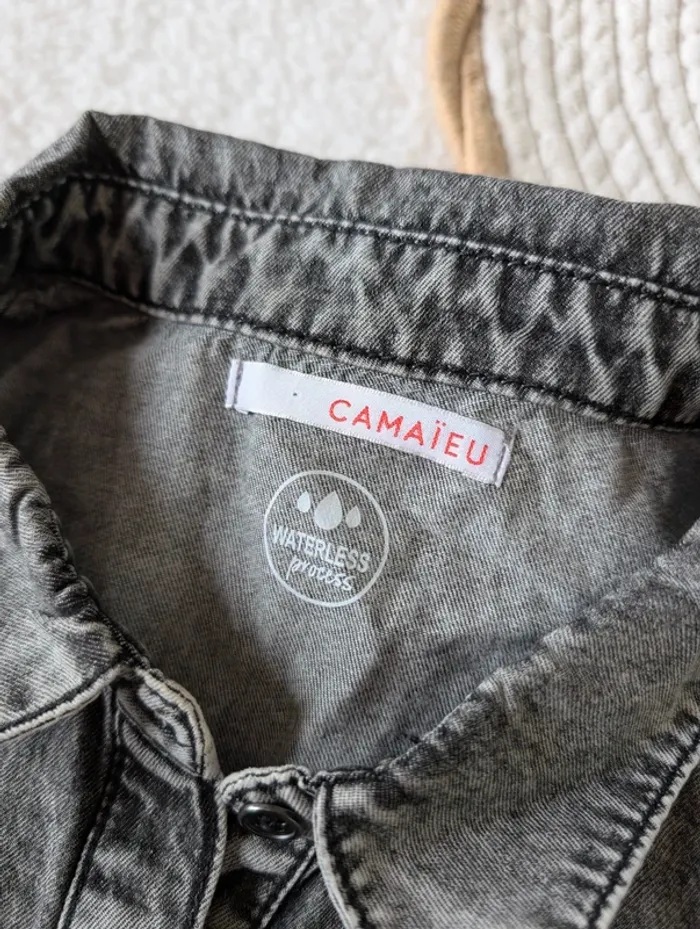 🩶 Veste en jean grise Camaïeu - M - photo numéro 3