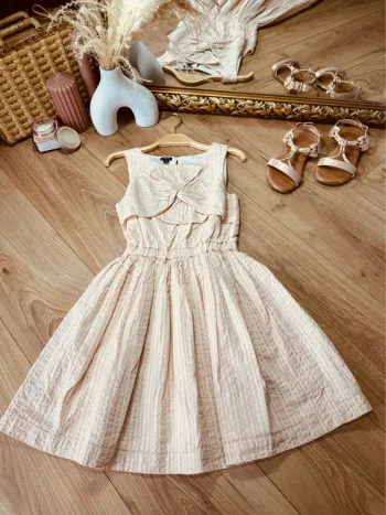 Taille 8 ans robe cérémonie fille Kiabi rose * rayures * 🌸