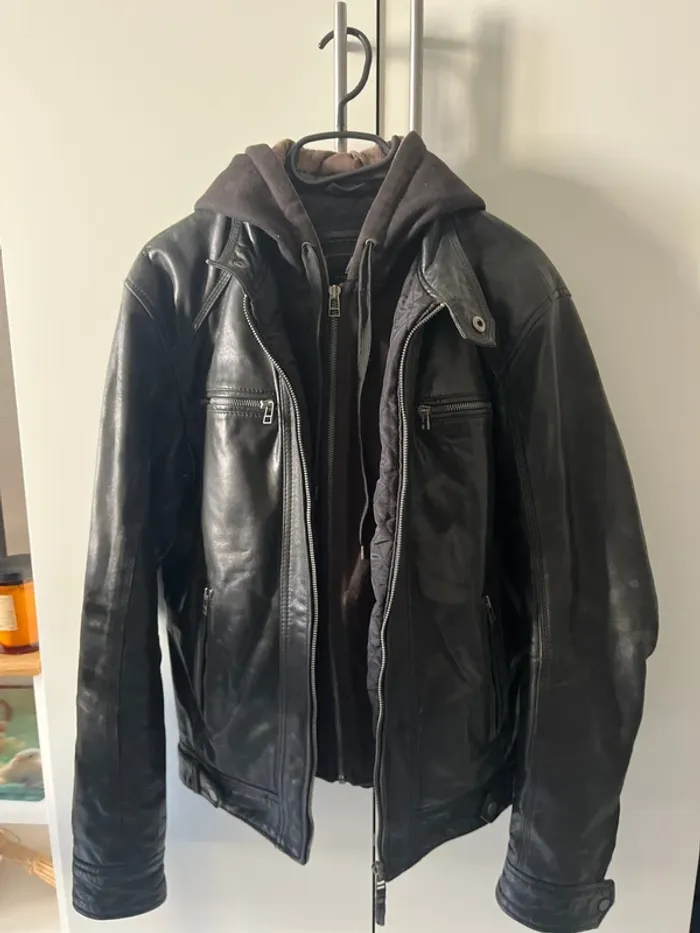 Veste en cuir de buffle doublée avec veste - photo numéro 2