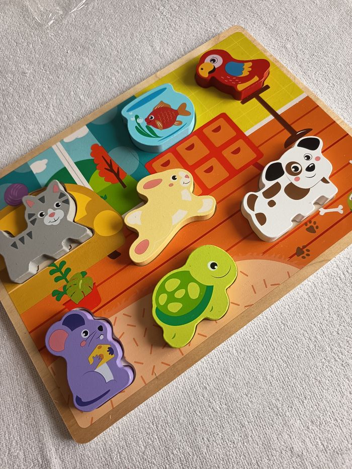 Puzzle 3D en bois animaux domestiques