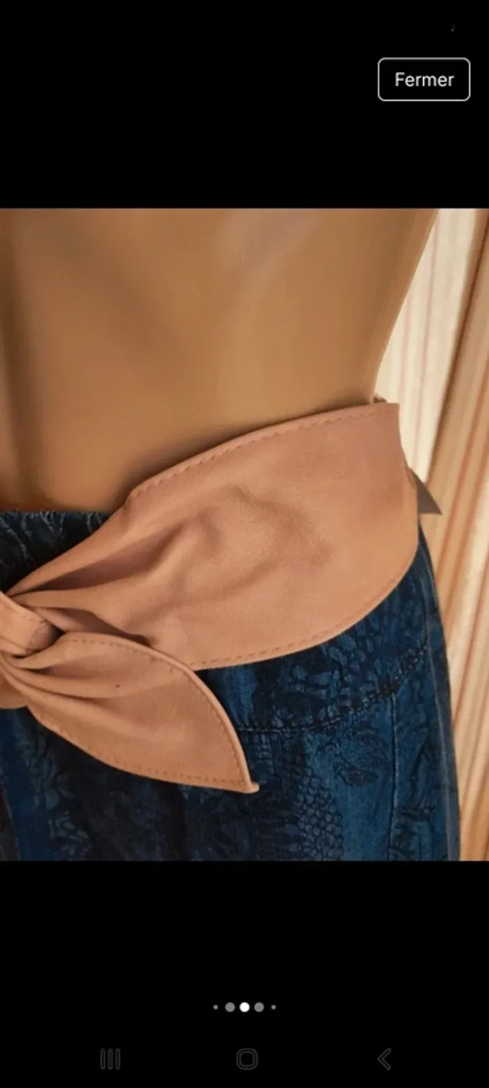 Jolie Ceinture Cassis similcuir rose 75cm neuve - photo numéro 6