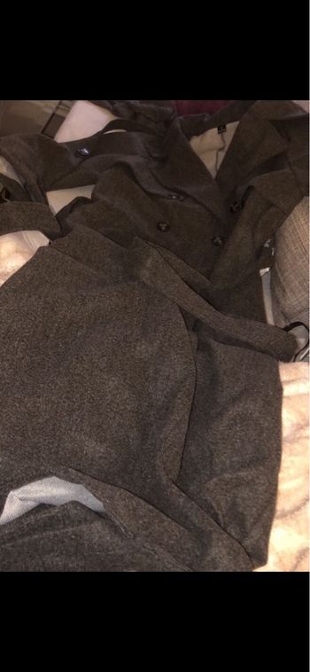 Trench long gris foncé 
