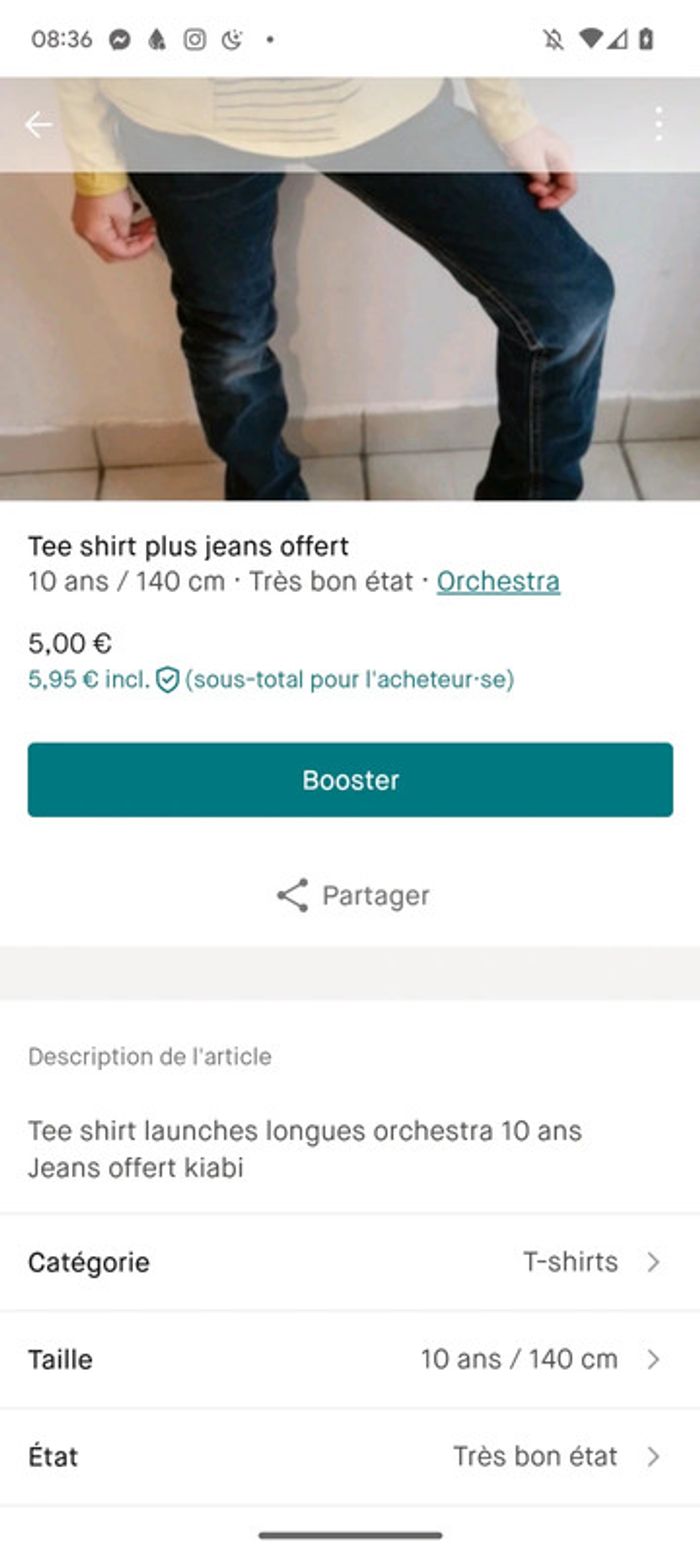 Tee short jaund manches longues 10 ans - photo numéro 4