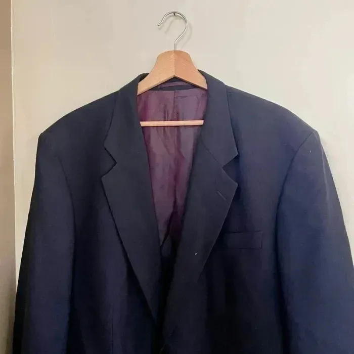 veste costume homme bleu marine 50 Olivier de breuil boutons dorés, coupe droite vintage V022 - photo numéro 2