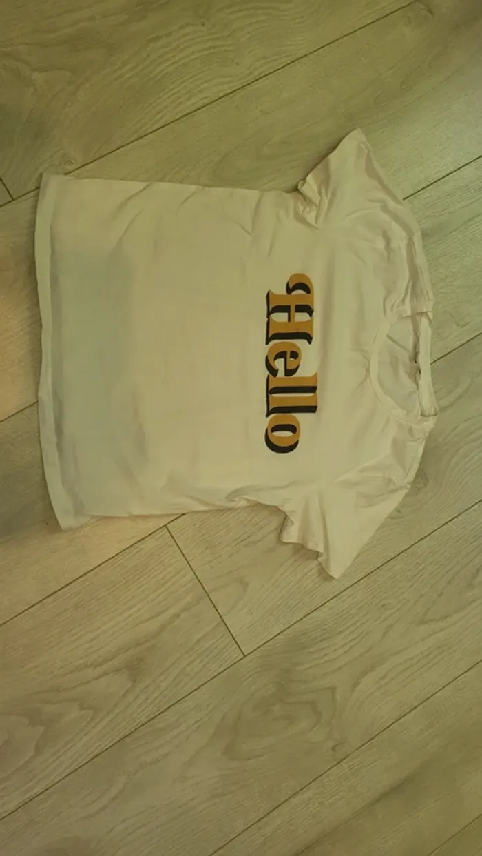 Tee shirt Hello blanc 10 ans - photo numéro 4