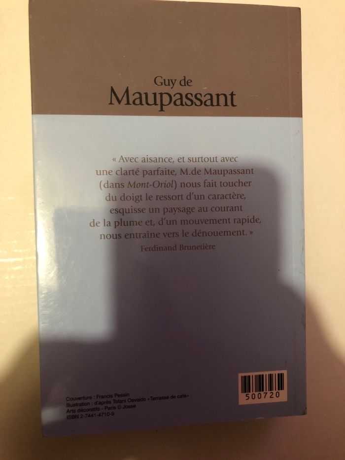Livre Mont Oriol Guy de Maupassant - photo numéro 2