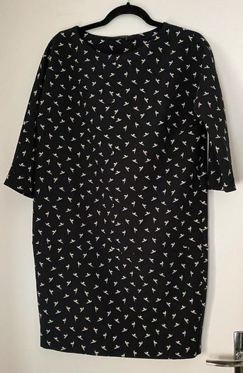 Robe Droite Chic Imprimée Oiseaux Taille 36