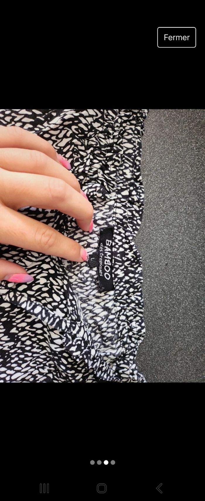 T shirt noir et blanc Bamboo - photo numéro 3