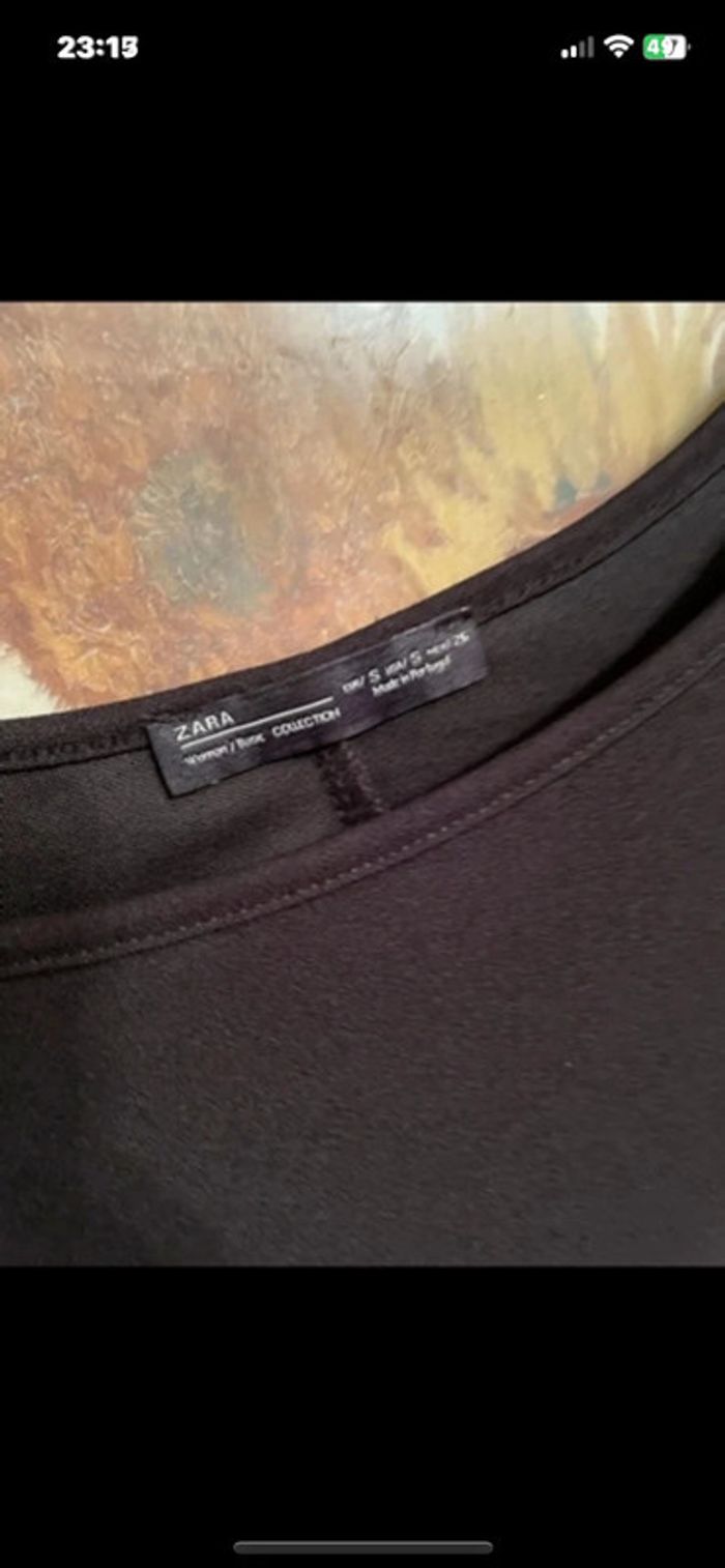 Robe volant une manche glamour coupe crayon Zara taille s - photo numéro 3