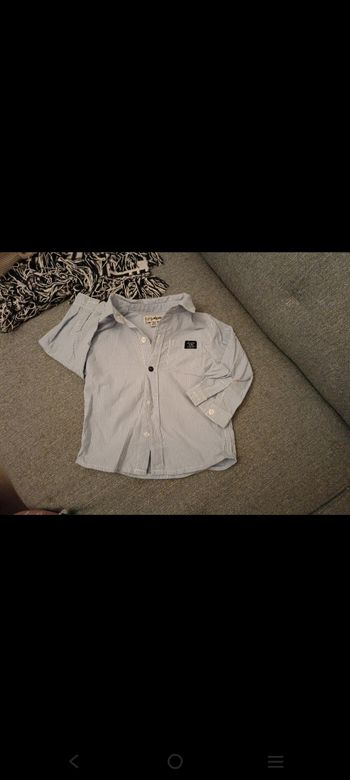 Chemise a rayure bleue et blanche 12 mois kimbaloo