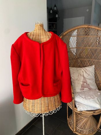 Veste vintage Casablanca par Hélène Racine rouge taille 36/38 fabrication française à Marseille
