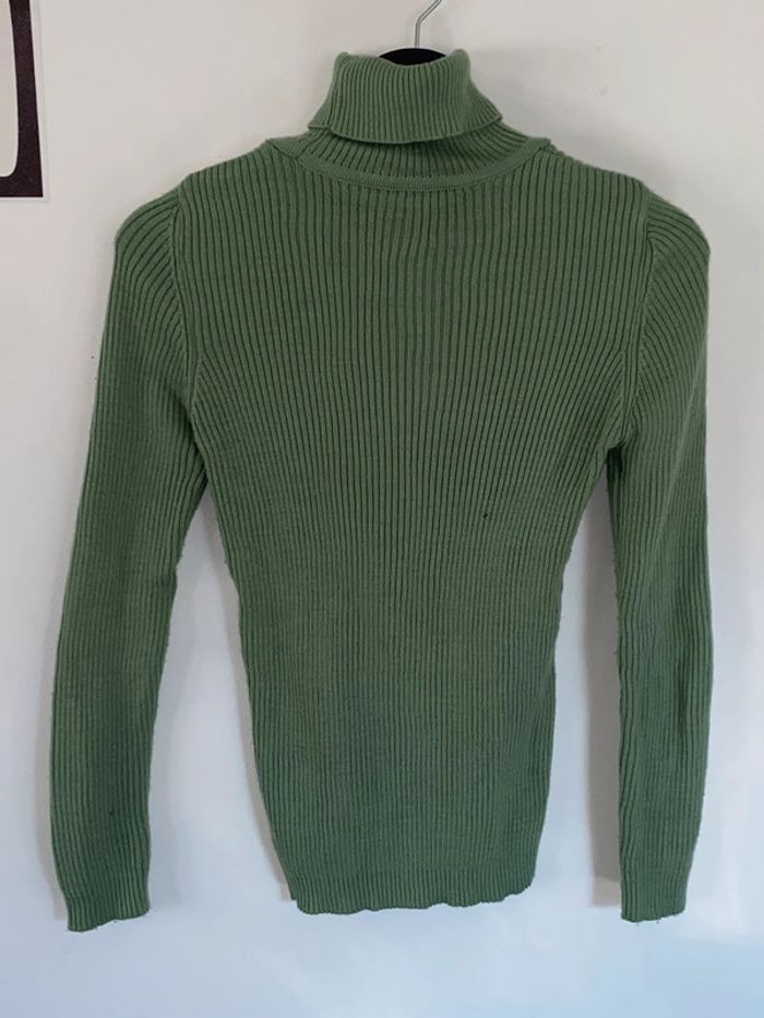 Pull col roulé vert - photo numéro 3