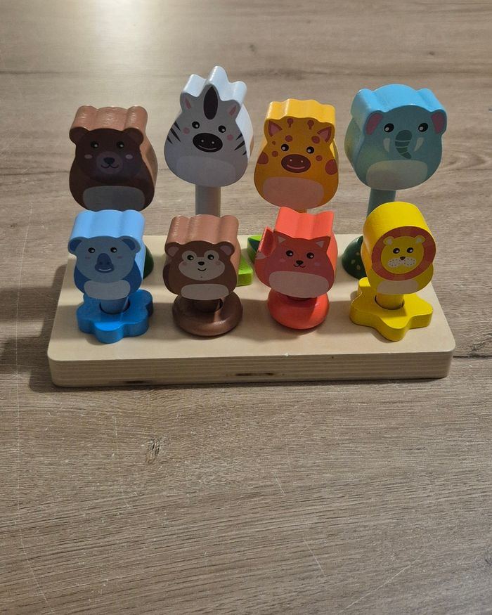 Jouet en bois à empiler animaux - photo numéro 2