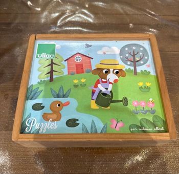 Vilac quatre puzzle en bois de six pièces dans leur boîte