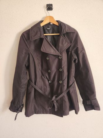 Trench court noir 42 La Redoute – ceinturé – mi-saison
