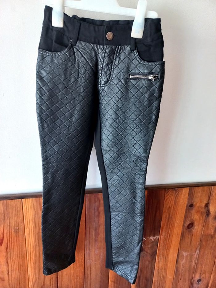 Pantalon noir bi-matière