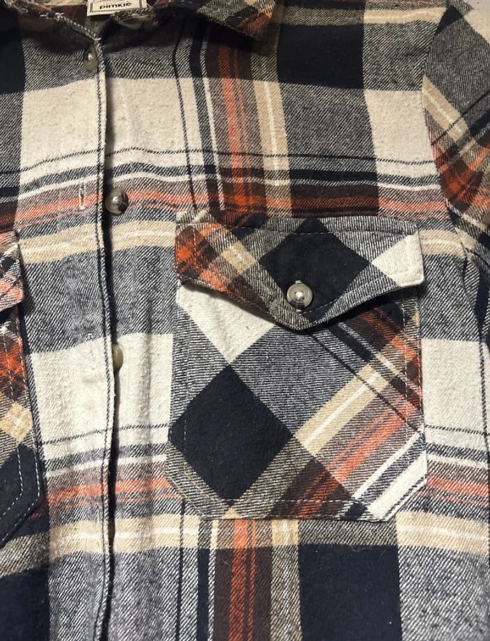 Chemise courte épaisse femme à carreaux - photo numéro 3