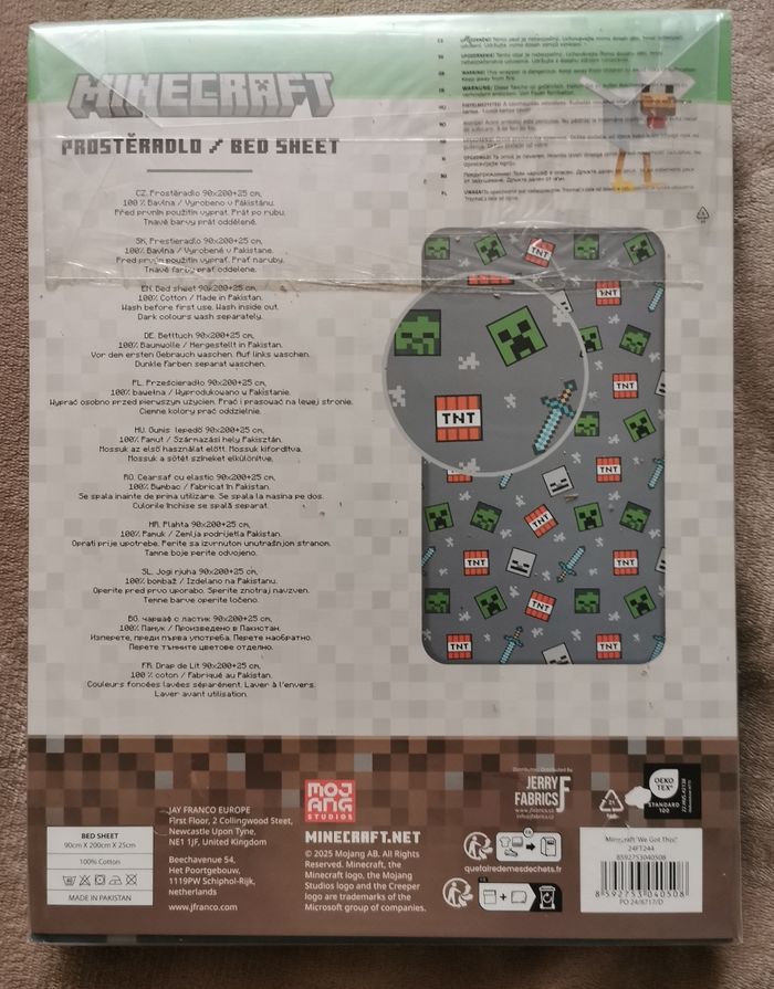 Draps housse pour matelas 1 personne Minecraft