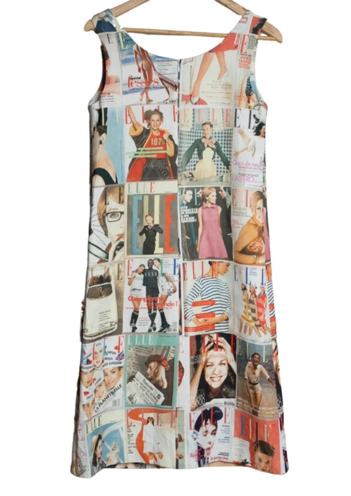 Robe vintage collector imprimée “Unes de ELLE” Agnès B Taille 38 - photo numéro 6