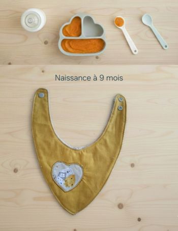 Bavoir bandana Naissance à 9 mois Création fait main artisanale 