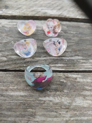 Lot de 5 bagues Princesses Disney