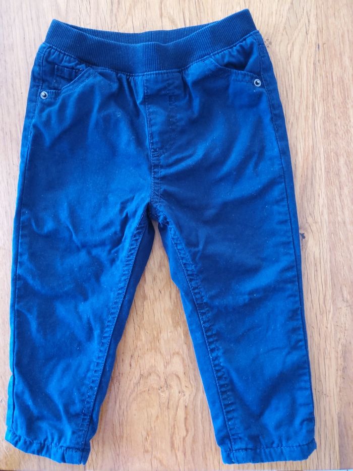 Pantalon de toile bleu marine doublé