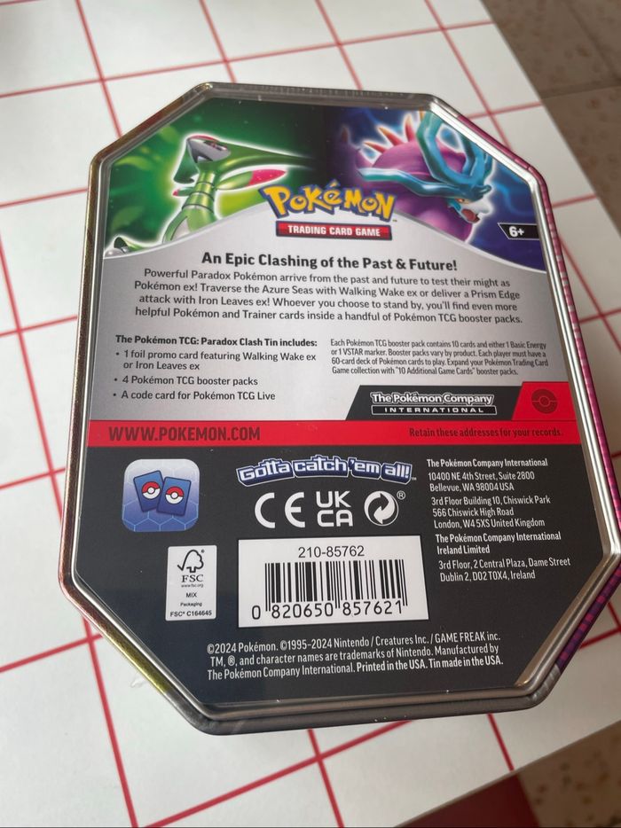 Pokemon paradox clash tin iron leaves ex en anglais - photo numéro 4