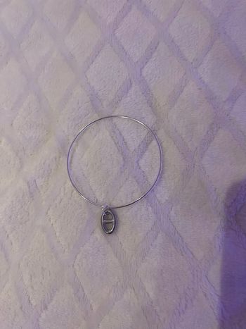 jonc maille marine argenté