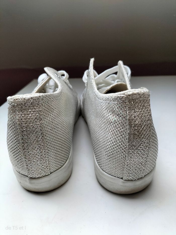 Basket blanc cassé effet pailletés taille 40 - photo numéro 4