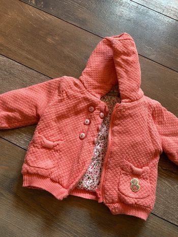 Veste gilet mon premier major rose 1 mois