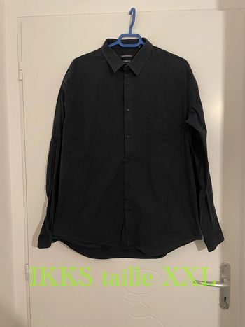 Chemise à manches longues noir uni IKKS taille XXL