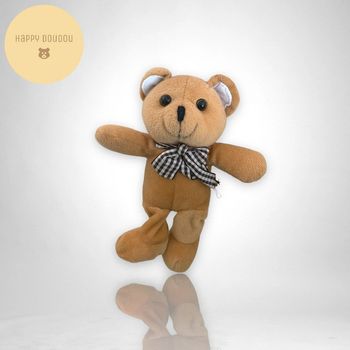Peluche Ours marron avec noeud vichy Lbp magnet A98