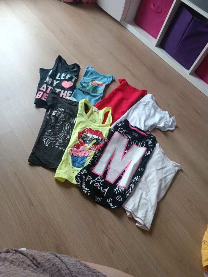 🔥 LOT 8 tshirts fille taille 5/6 ans