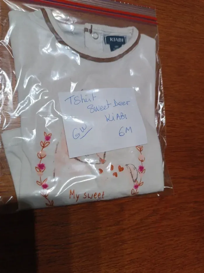 T-shirt écru à paillettes Kiabi 6M - photo numéro 7