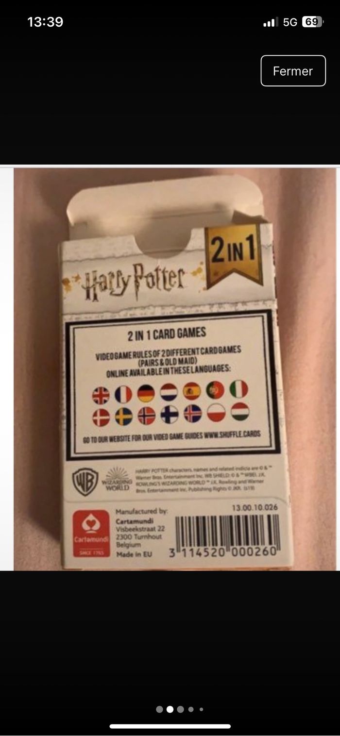 Jeu de carte Harry Potter - photo numéro 2