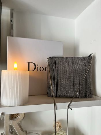 Pochette/sac soirée chaînettes argenté brillante Manoukian TBE 💎