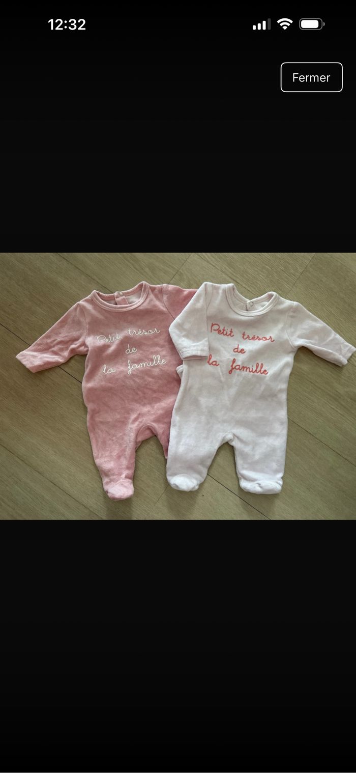 Lot de pyjamas bébé filles 0-3 mois - photo numéro 5