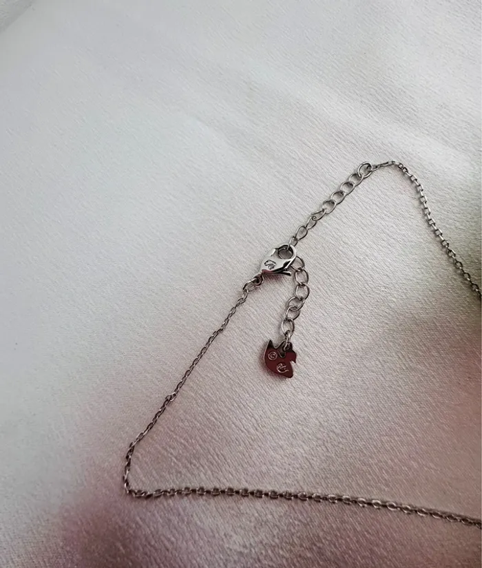 🎈Collier Swarovski montgolfière argenté cœur rose mobile – avec pochon - photo numéro 13