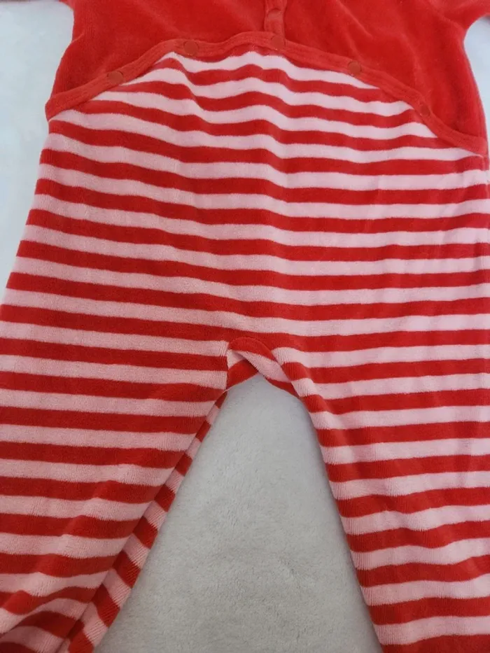 Beau pyjama en velours coloré rayé bébé garçon ou fille automne hiver DPAM 9 mois - photo numéro 6