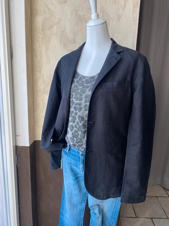 Blazer noir en lin Adrexx M