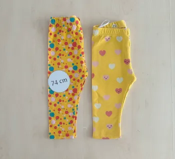 Lot de 2 leggings Fille 6-9 mois 74 cm