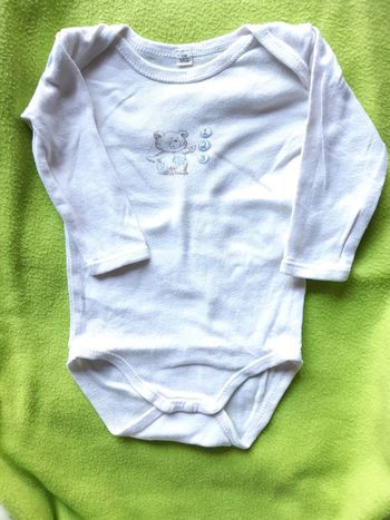 Body blanc ours 6 mois manches longues